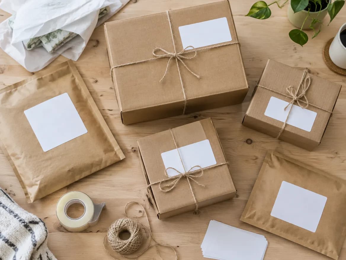 Cajas de envío listas para despachar pedidos de una tienda online